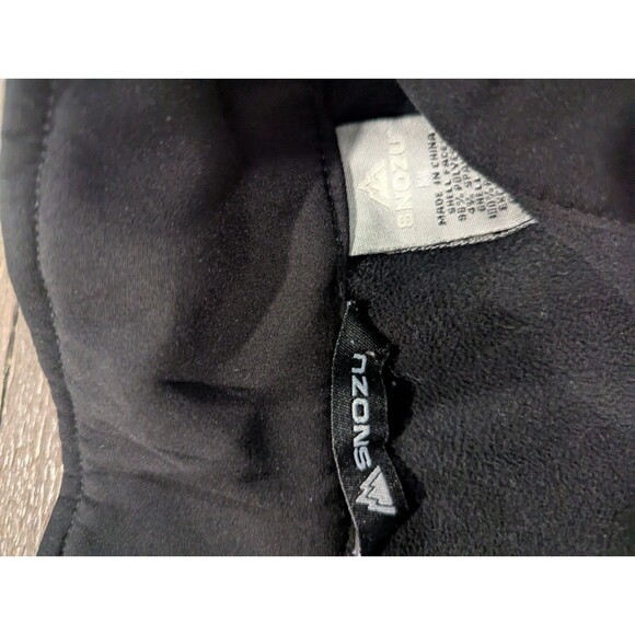 Snozu Softshell Jacket Mens Medium Black Stretch O Rama Full Zip Fleece Lining - Picture 9 of 9